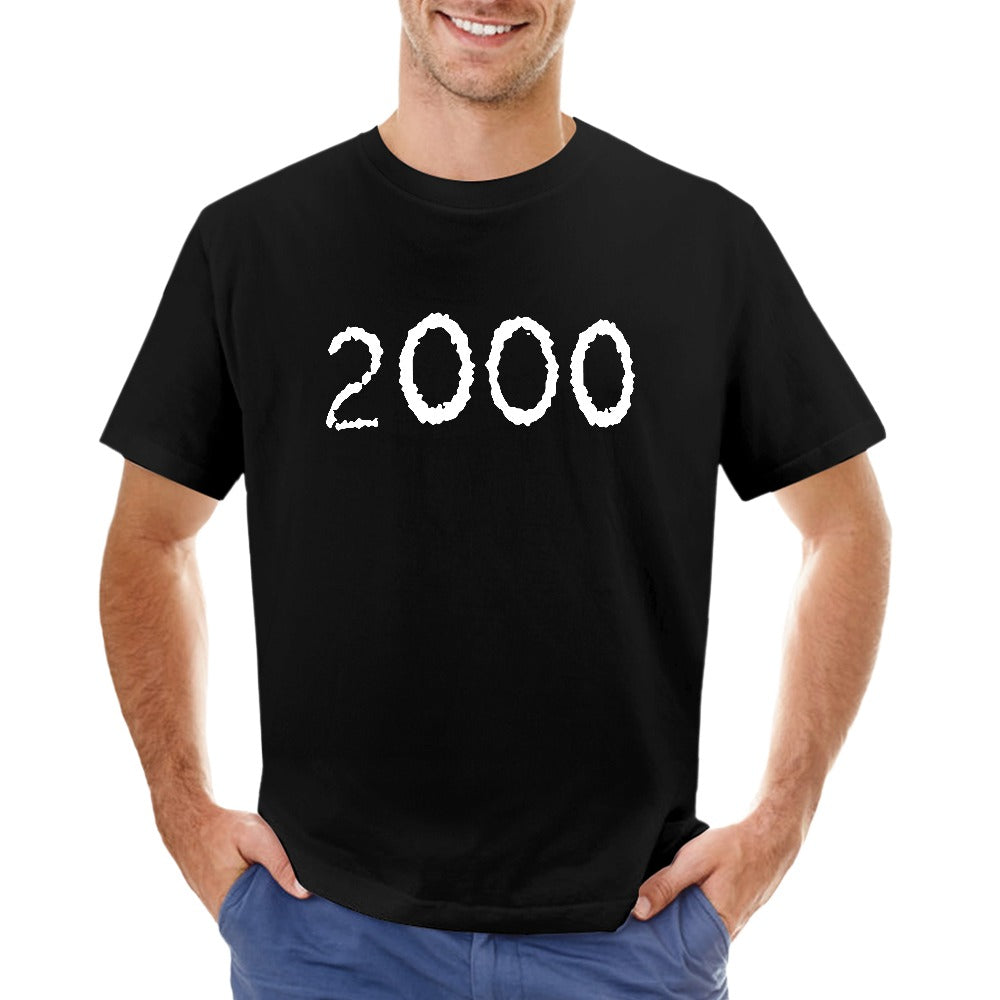 2000 Men's 100% Cotton T-Shirt - Black