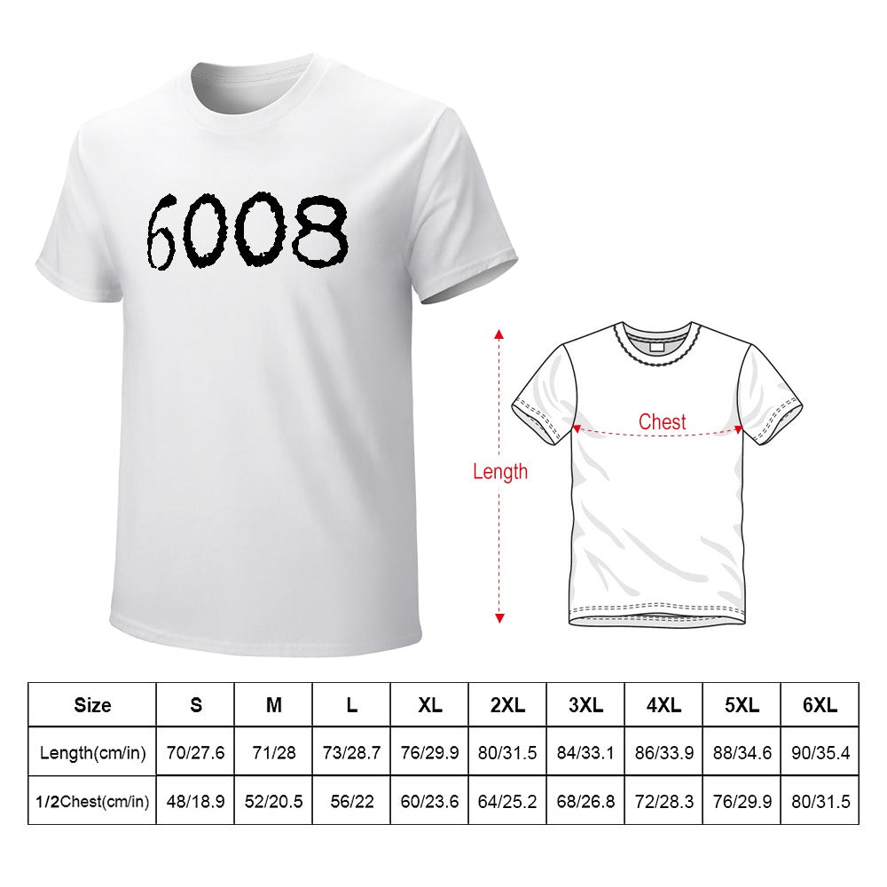 6008 Men's T-shirt 100% cotton - White