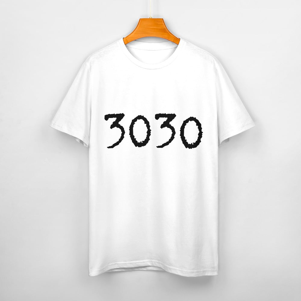 3030 Women's 100% Cotton T-Shirt - White