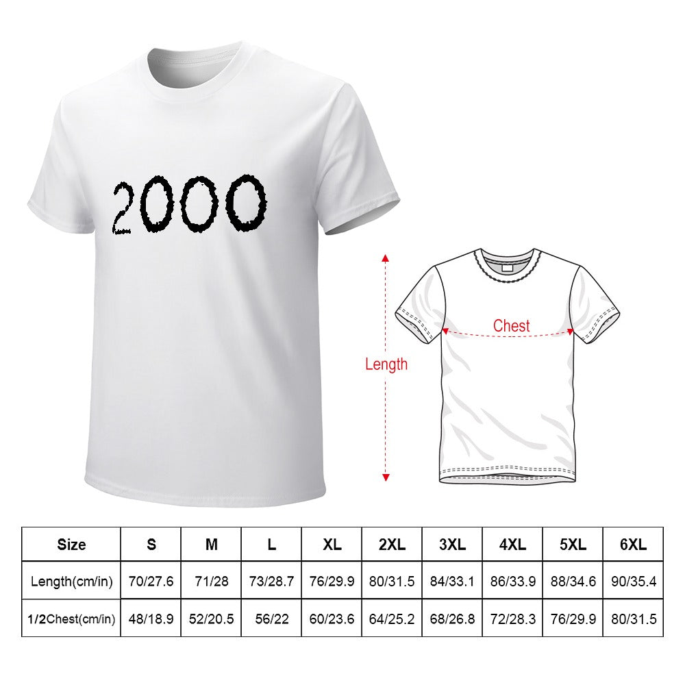 2000 Men's 100% Cotton T-Shirt - White