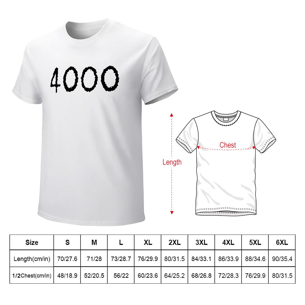 4000 Men's T-shirt 100% cotton - White