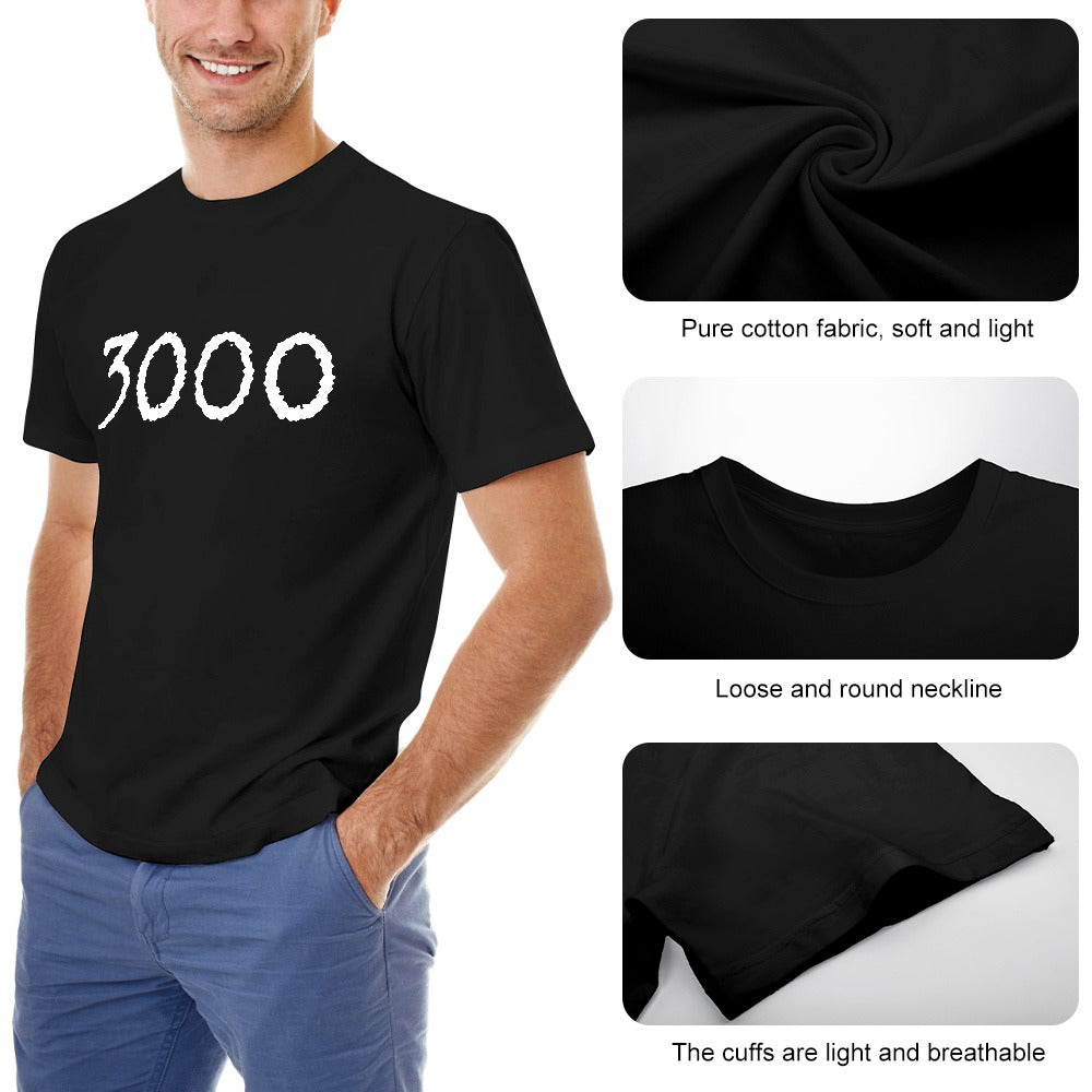 3000 Men's T-shirt 100% cotton - Black