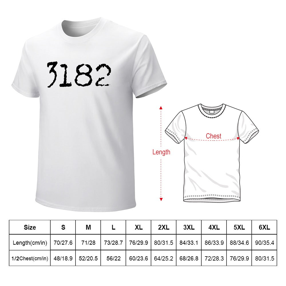 3182 Men's T-shirt 100% cotton - White
