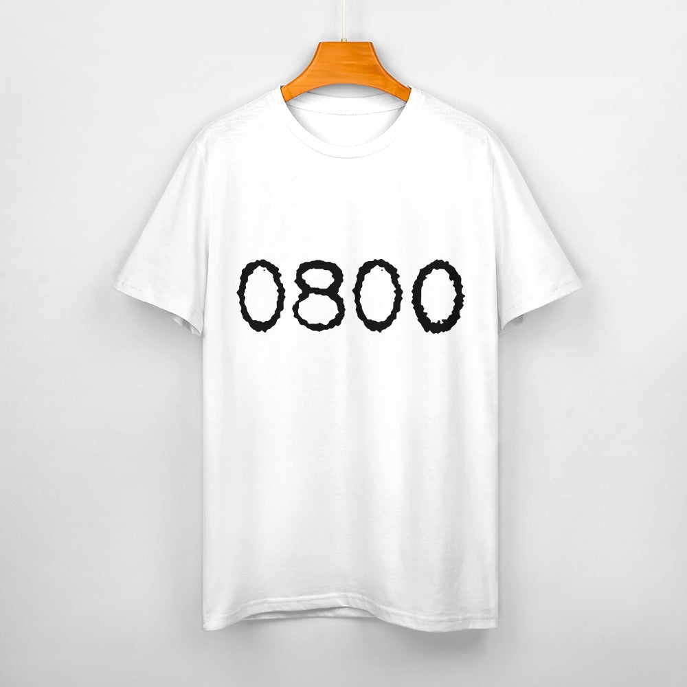 0800 Women's 100% Cotton T-Shirt - White