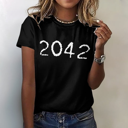 2042 Women's 100% Cotton T-Shirt - Black