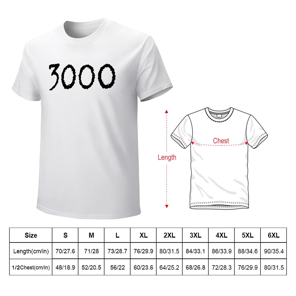 3000 Men's T-shirt 100% cotton - White