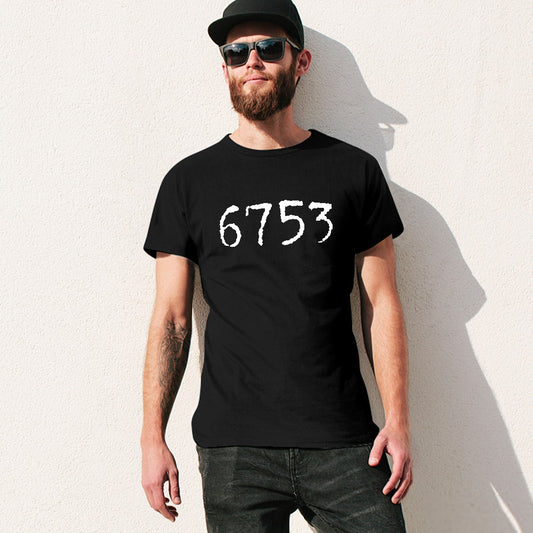 6753 Men's T-shirt 100% cotton - Black