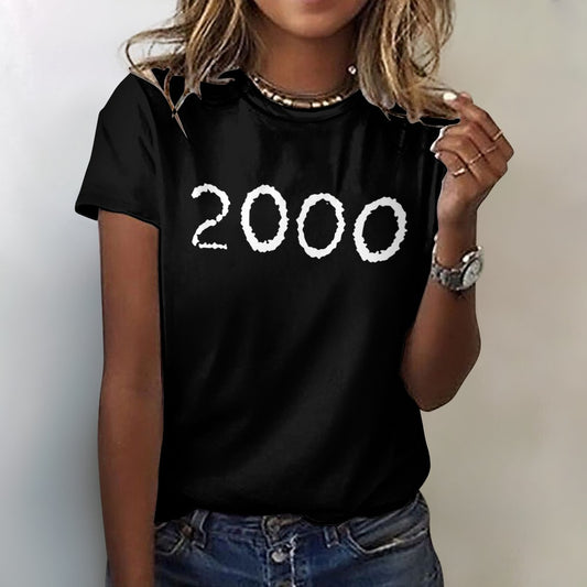 2000 Women's 100% Cotton T-Shirt - Black