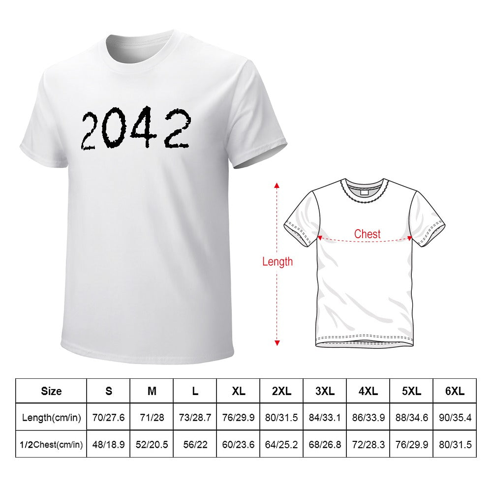 2042 Men's T-shirt 100% cotton - White