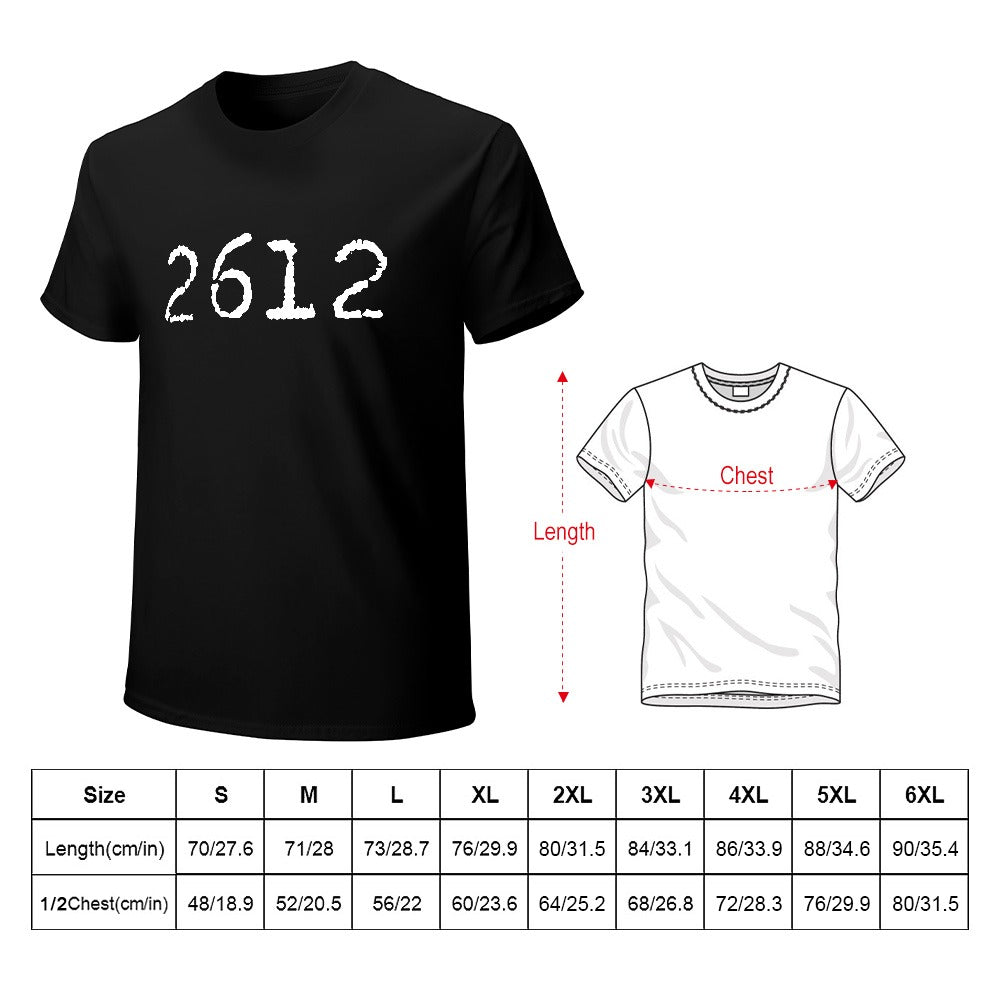 2612 Men's T-shirt 100% cotton - Black