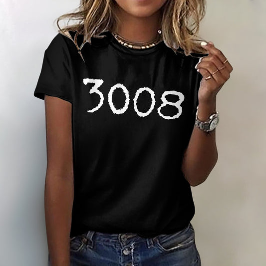 3008 Women's 100% Cotton T-Shirt - Black